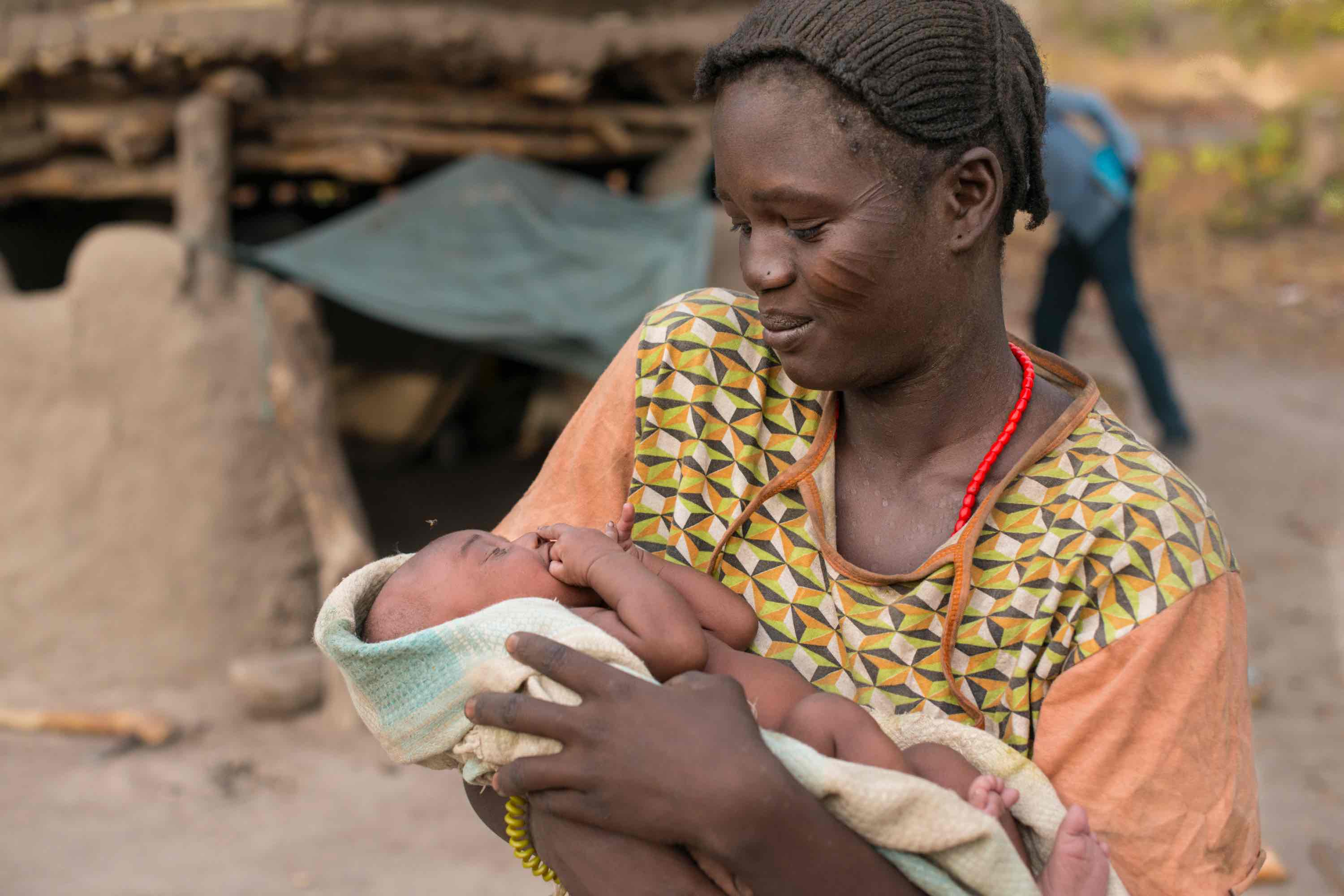 Mary holding her baby